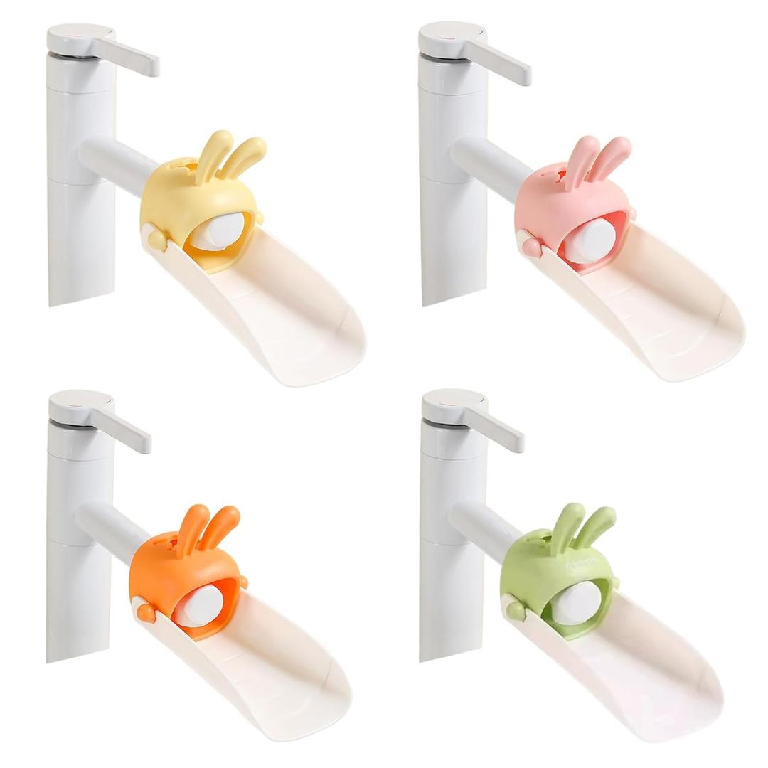 Rabbit Faucet Extender 4PCS, Sink Extender for Toddlers, Hand Washing, Suitable for Bathroom, Kitchen, Bathtub, Water Spout