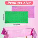 2 Pcs Pink and Green Tablecloth, 54" X 108" Glitter Sequin Tablecloth, Party Decorations for Theme Birthday Supplies
