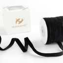 HUIHUANG Black Velvet Ribbon 3/8 inch x 25 Yards Single Face Velvet Ribbon for Gift Wrapping, Christmas Tree Ornaments, Wreath Decor, Invitations, Hair Bows, Flower Bouquet, Home Decor, Halloween