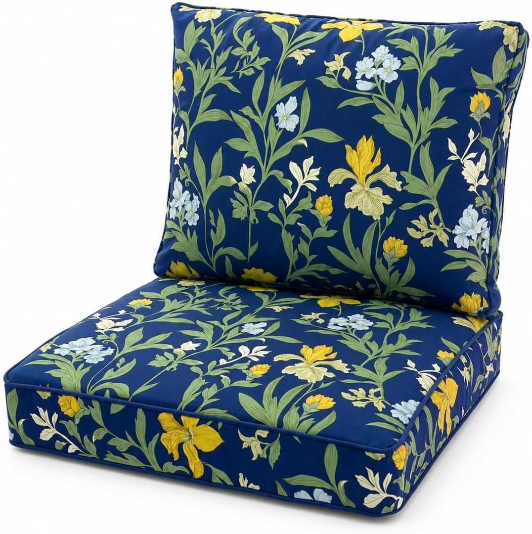 Outdoor Patio Seat/Back Chair Cushion Set 22"x22" Waterproof