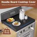 BJADE'S Stove Cover Board - 30"x22"x3" Gas/Electric Range Top Cover with Anti-Slip Feet, Kitchen Organizer & Noodle Board, Black Cooktop Protector for Counter Space Expansion