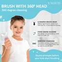 V-WHITE Kids Auto Brush Ultrasonic U-Shaped Toothbrush 360 Teeth Cleaning, Hands-Free Electric Autobrush for Kids Gum Protection, Waterproof IPX7, Wireless Charging (Pink)