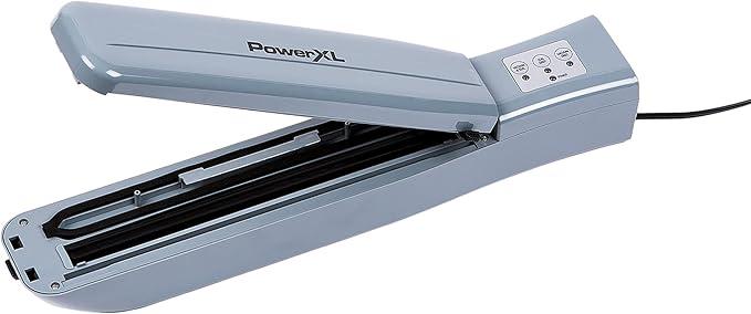 PowerXL Duo NutriSealer Food Vacuum Sealer Machine, Double Airtight Sealing with Built-in Cutter, Small Snack Bag Capability, Lab Tested, LED Indicator Lights (Slate)