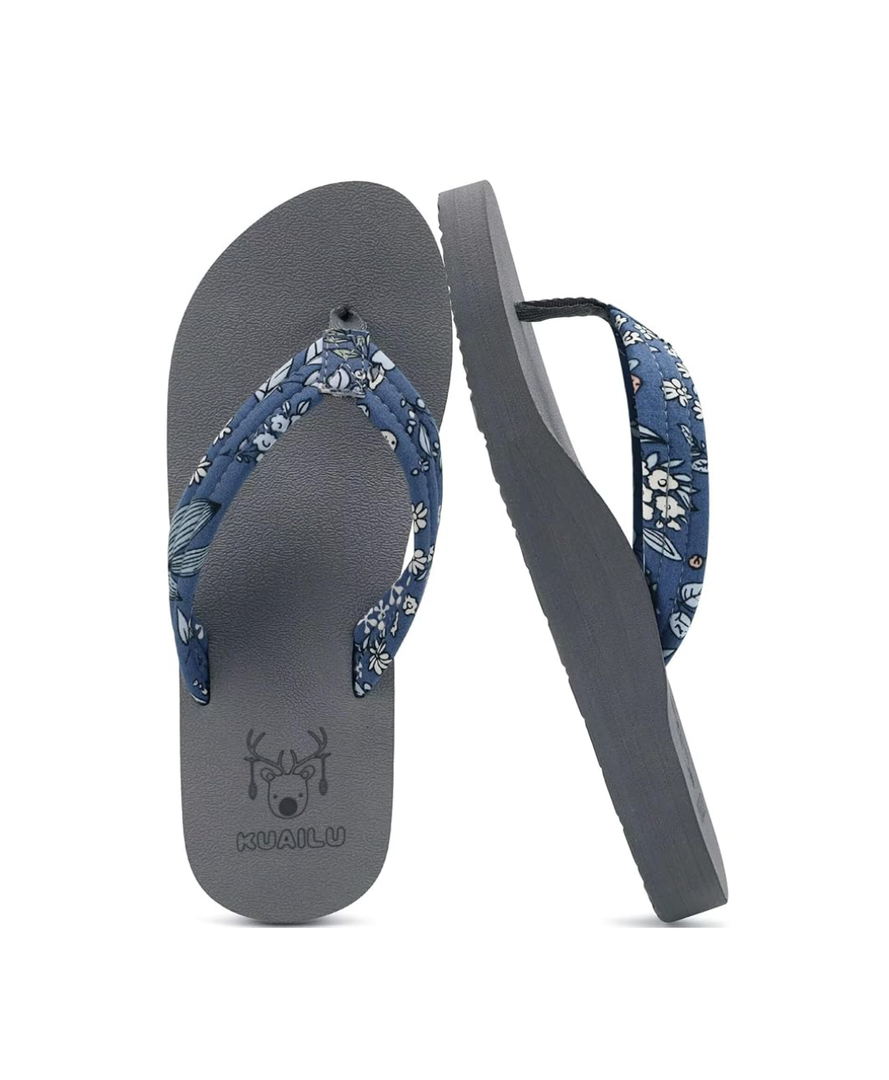 KuaiLu Womens Arch Support Flip Flops Ladies Comfort Lightweight Soft Yoga Mat Cushion Walking Thong Sandals 8