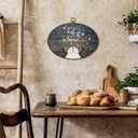 Sviojuce Winter Snowman Oval Wall Art Decor 8.6x11.4, Let It Snow Framed Canvas Prints Wall Artwork, Vintage Christmas Wall Hanging Decor for Farmhouse Bedroom Living Room Decorations (gray)