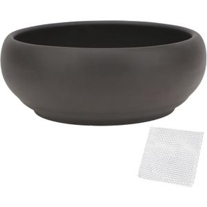 Bonsai Pot 6" Unglazed Round Ceramic Succulent Planter + Drainage Screen