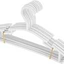 10 Pack White Plastic Nursery Hangers Nonslip Baby Coat Hangers Space Saving Tubular Hangers for Kids Children Clothes