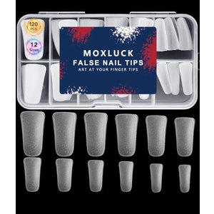 Pack Of 5 Full Cover Duck Nail Tips,Long Duck Acrylic Nails Clear Curved False Nail Tips, Wide French Fake Nails For Extensions Home DIY Nail Tips Art 12 Sizes 120Pcs