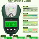 7-in-1 Soil Test Kit, Soil Moisture Meter/pH Meter/Light Intensity/Fertility/Air & Soil Hygrometer Temperature with Large Dual Display for Garden,Lawn, Farm, Indoor Outdoor Plants-OliveGreen