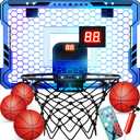 ropoda Indoor Basketball Hoop, Mini Hoop with 7 LED Lights, 3 Modes Scoreboard, Mini Hoop with 4 Balls Over The Door, Basketball Hoop Indoor, Toys Gifts for Kids Adults (Blue)