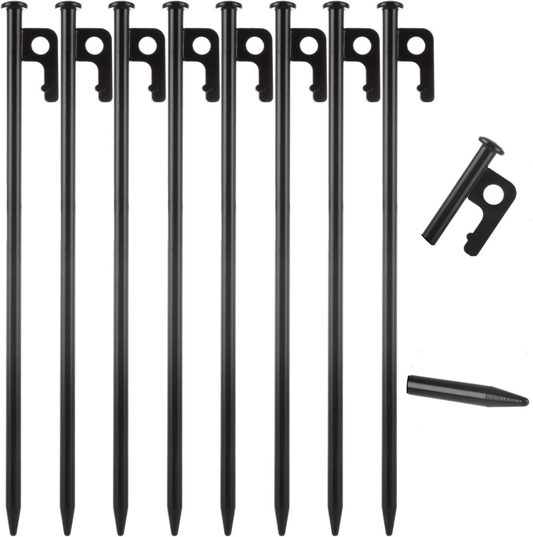 CYEAH 24 Pcs Tent Stakes, Heavy Duty 12 inch Steel Tent Pegs, Forged Steel Tent Stakes Heavy Duty, Metal Tent Pegs for Camping, Metal Stakes for Tent Used on Rocks, Snowfield and Grassland