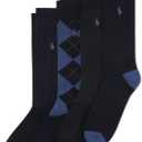 POLO RALPH LAUREN Men's Assorted Pattern Dress Crew Socks (4-Pack) Size 6-12.5