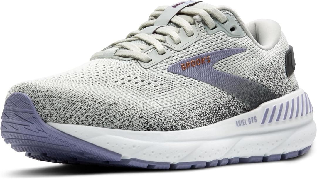 Brooks Womens Ariel GTS 24 Supportive Running & Walking Shoe (8.5, Mercury/Ebony/Sweet Lavender)