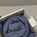 ZWJD Decorative Linen Throw Pillow Covers 22x22 Set of 2 Solid Handcrafted Striped Cushion Covers for Bed Soft Modern Farmhouse Neutral Pillowcase for Couch Bedroom Living Room Home Decor(Slate Blue)