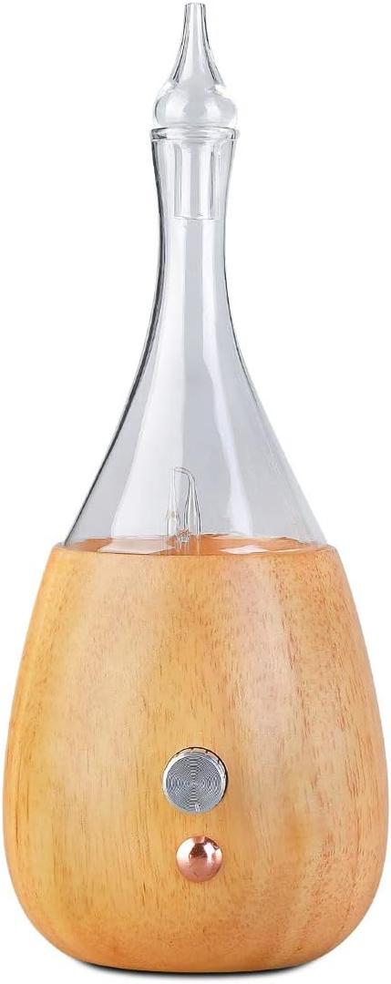 Lychee Essential Oil Diffuser Humidifiers, 7 Colors Light Setting, Quiet Diffuser, Small Aromatherapy Diffuser with Wood Grain Base for Home Bedroom Office Yoga Nice Gift, Wood Color
