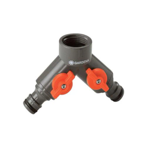 Gardena 36938-G Twin Tap Connector, 5/8" & 1/2", Nylon/ABS
