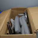 Amazon Basics Executive Desk Chair with Easy Assembly, 275lb Capacity, Oversized Cushion, 29.13"D x 25.2"W x 43.11"H, Grey Bonded Leather