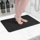 Non-Slip Bathtub Mat, Anti Slip Shower Mat, Fast Drying Bathtub Mats, Foot Scrubber Mat, Anti Slip Mat for Tub, Floor, Bathroom, Kitchen, Home, Hotel (Black 24"16")