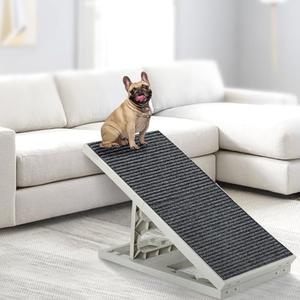 Indoor Pet Ramp for Small Medium Dogs and Cats,Collapsible, Adjustable Height, Non-Slip Carpet Dog Ramp for Bed, Sofa