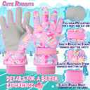 Kids Winter Gloves, Toddler Snow Glove Girls Sport Ski Mittens Snowboard Waterproof, Warm Ski Gloves for 4-6 6-8 Boys Girls (L(9-12years), Pink-RB)