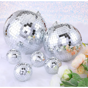 Large Mirror Disco Ball Bright Hanging Disco Ball: 6 Pcs Silver Reflective Mirror Ball - Disco Party 70s Ballroom Dance Music Festivals Decoration (10'', 8'', 3.2'')