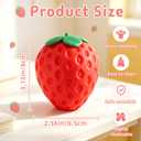 Squeezable Strawberry Stress Ball, Soft Strawberry Squishy,Realistic Slow Rise Pressure Relief Fruit Squeeze Toy for Adults Kids Squishy Sensory Fidget,Fun Table Decoration, Party Favor