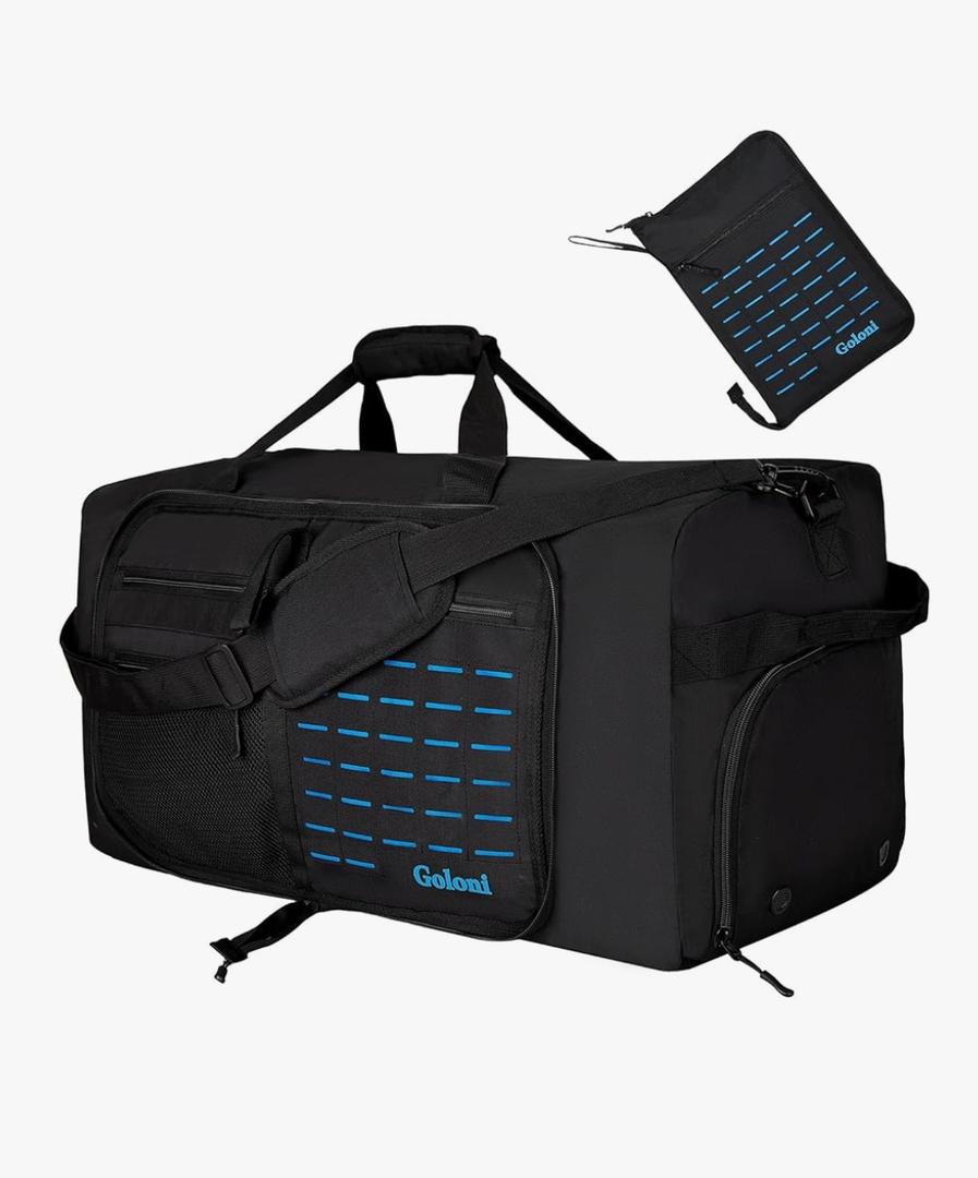 Foldable Travel Duffle Bag,Duffle Bag with Shoes Compartment and Adjustable Strap,Large Packable Travel Bags for Men Women,Waterproof Duffel Bag 120L