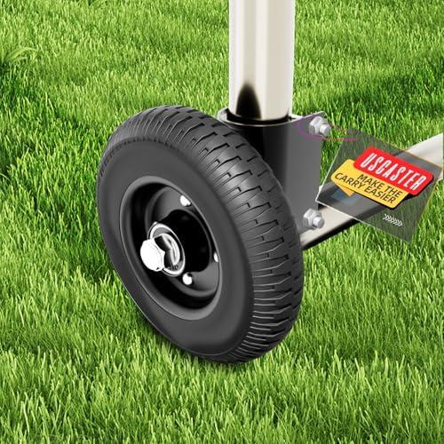 USCaster 1 Pack 8 Inch Gate Wheel Caster for 1-5/8" to 2-1/2" Diameter Round Tube Gates, 300 lb Capacity, with Screws & Wrenches (Black)
