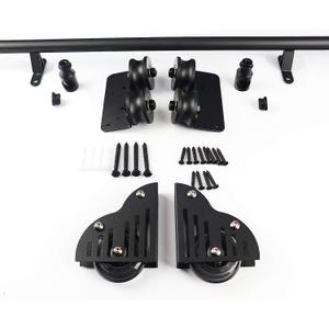 Rolling Library Ladder Hardware Kit, Multi-use for Loft Stairs/Bookshelf (4FT Sliding Kit)