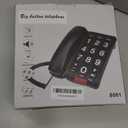 Big Button Landline Phone For Seniors Or Visually Impaired With High Contrast Colors And Loud Volume (Black)