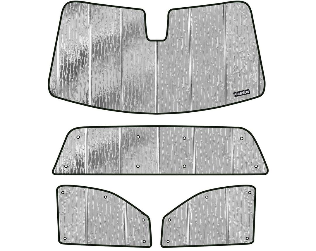 Sunshade Set Compatible with 2019-2024 Chevrolet Silverado/GMC Sierra 2500 3500-Extended Cab-Rear Tailgate Sunshade Non-Open