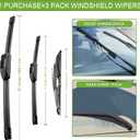 PARRATI® Windshield Wipers for Subaru Outback 2015-2019,26"+17" Front and 14" Rear,OEM Replacement Wiper Blades,Quiet & Streak-Free(Set of 3)