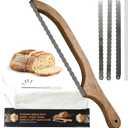 2 x Kitchen Click Bread Knife for Homemade Bread  16" Acacia Wood Bow Knife with 3 Extra Blades  Sourdough Bread Slicer for Even, Crumb-Free Cuts  Ideal for Artisan Loaves, Bagels,