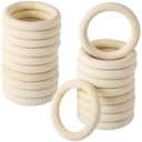 10 Pcs Wooden Rings for Craft, 4 Inch Unfinished Wooden Rings, Natural Wood Rings for DIY Projects Jewelry Making (Inner 2.6 inch)