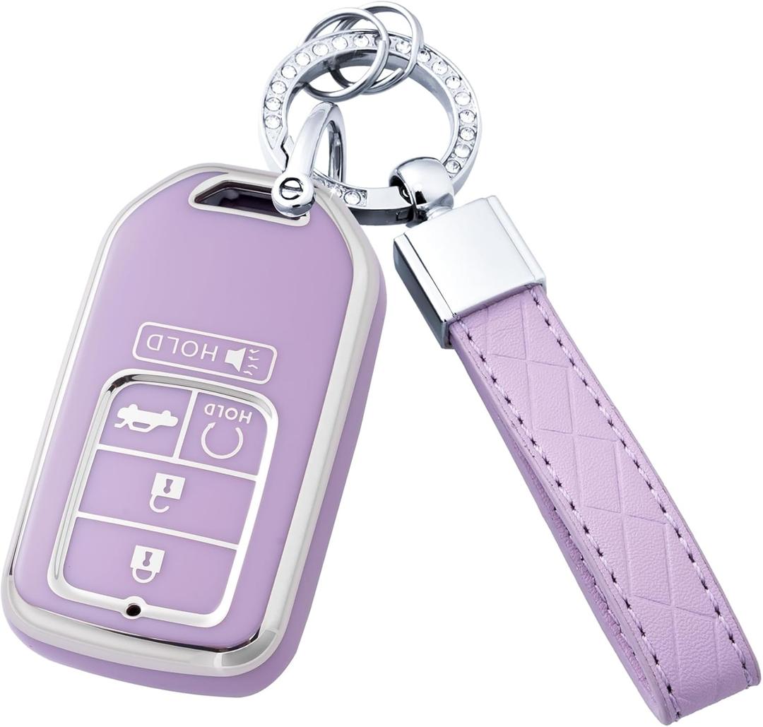 Key Fob Cover with Keychain for Accord Civic CRV Pilot Passport Insight