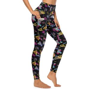 MSOKAZZLES High Waisted Exercise Yoga Pants for Women Running Sports Workout Yoga Leggings with Pockets
L