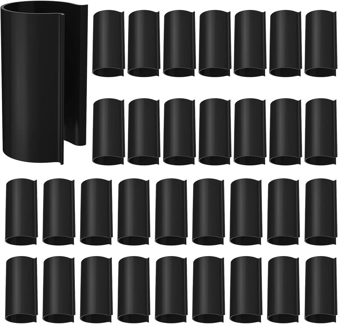 Jetec 32 Pcs PVC Pipe Clips Pool Cover Clamps for Above Ground Pool Greenhouses, Row Covers, Garden, Shelters, Bird Protection, 2.4 Inch Long(for 1 Inch PVC Pipe,Black)