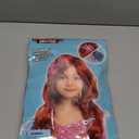 Funna Mermaid Wig for Girls Costume Accessories Halloween Princess Cosplay Long Curly Red, M