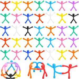 Jerify 50 Pcs Refrigerator Magnets Colorful Magnetic Men Fidget Toys Humanoid Mini Flexible Cute Toys for Refrigerator Door Office Fun Decorative Decoration, 10 Colors