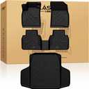 LASFIT Floor Mats & Trunk Mat for Honda Accord Sedan 2026 2025 2024 2023 (Gasoline & Hybrid), All Weather TPE Floor Liners 1st & 2nd Row & Cargo Mat Full Set, Black
