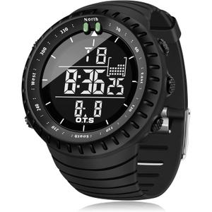 PALADA Men's Digital Sports Watch Waterproof Tactical Watch with LED Backlight Watches for Men (Black)