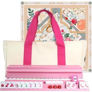 American Mahjong Game Set, Portable Carrying Bag,Acrylic 160 Tiles,Western Mahjong Tiles Set,Complete Ma Jong Set (Purple)