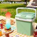 Iceblue Electric Cooler, 26 Liters/28 Cans Mini Fridge with Automatic Locking Handle, 120V AC Home Power Cord & 12V Car Adapter Car Refrigerator, Car Fridge for Home, Car, Gift (Green)