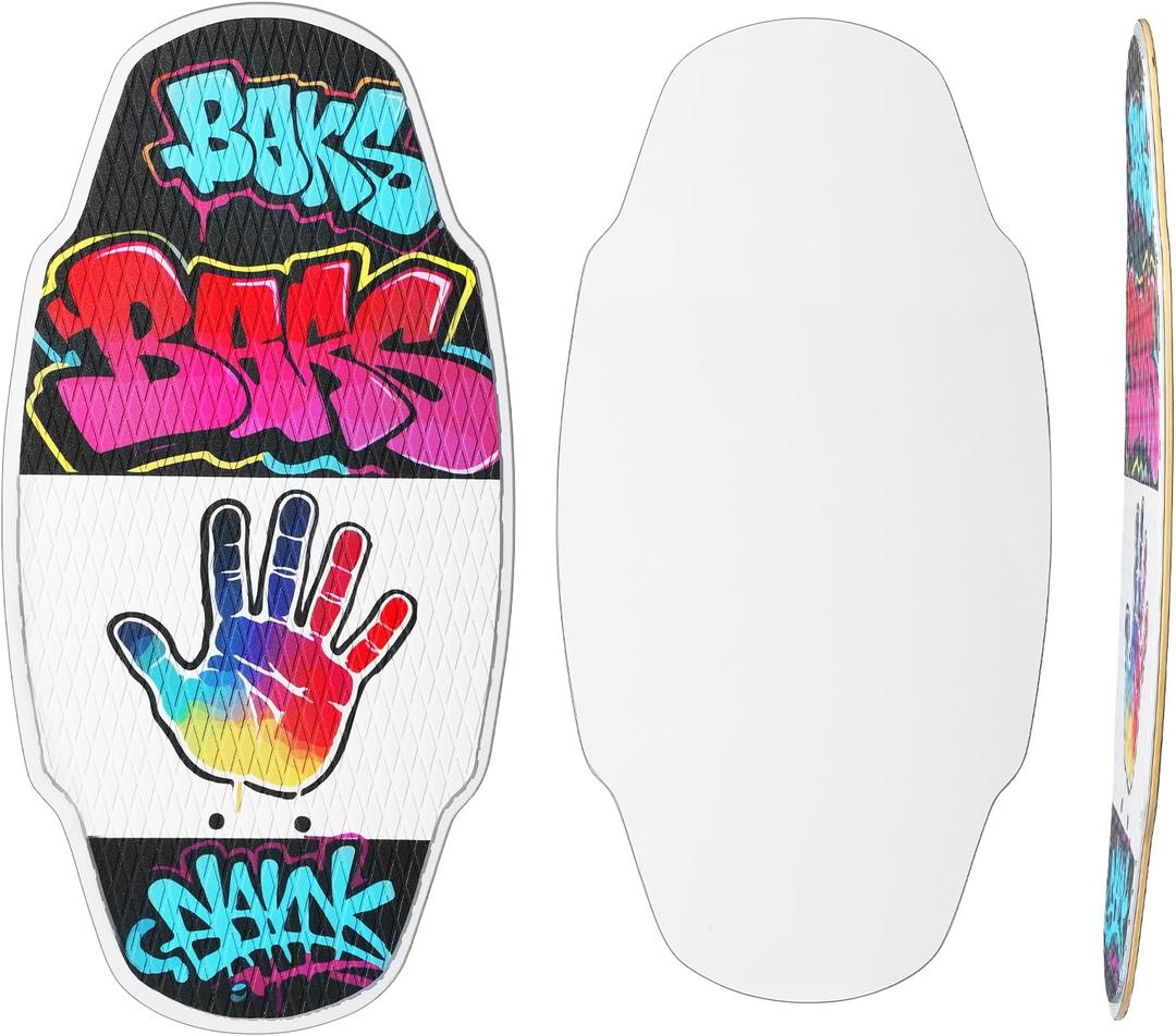 35-inch Wooden Skimboard for Beginners and Adults | Surface with EVA Non-Slip Coating | Lightweight Beach Surfboard, Suitable for Kids and Teen