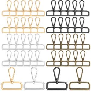 40 Pcs D Ring Swivel Lobster Claw Clasps, 1-1/2 Inch Lobster Lanyard Clasp, Metal Swivel Snap Hooks for DIY Crafts Keychain Jewelry Making Purse Hardware Bag Making (4 Colors)