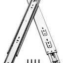 Kinlink 1 Pair 18 Inch Drawer Slides, 3- Fold Full Extension Center Mount Drawer Glides, Ball Bearing Side Mount Drawer Rails for Kitchen Dresser