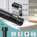 Curtain Rods 72-144 Inch, 1" Heavy Duty Adjustable Curtain Rod for Windows, Black Extra Long Window Treatment Rod, Modern Design, Easy Installation