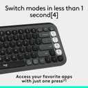 Logitech POP ICON Keys Wireless Bluetooth Keyboard, Comfortable Typing, Programmable Keys, Easy-Switch Between up to 3 Devices, for Laptop, Tablet, PC Graphite and White