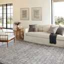 Loloi Amber Lewis Alie Collection ALE-03 Charcoal/Dove 5'-3'' x 7'-9'', .13'' Pile Height, Area Rug