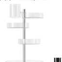 Umbra Pirouette Cosmetic Organizer, Large Capacity Makeup Storage with Adjustable Compartments, Clear/Nickel